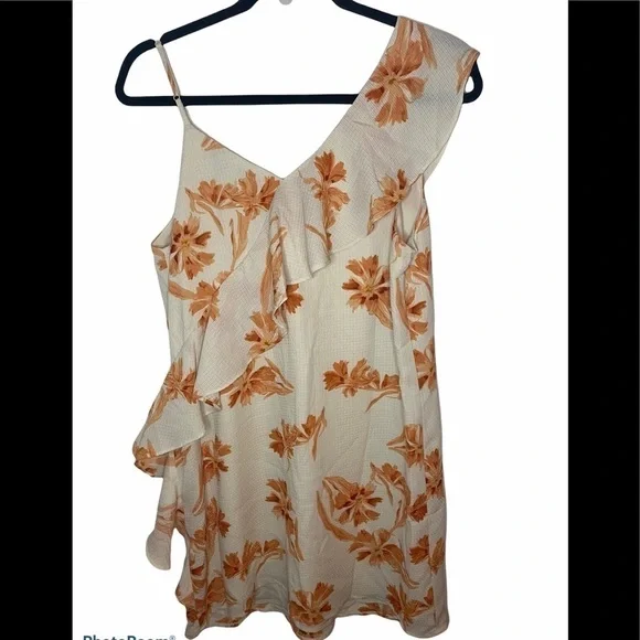 Collective concept orange/white floral dress Med - Picture 4 of 7